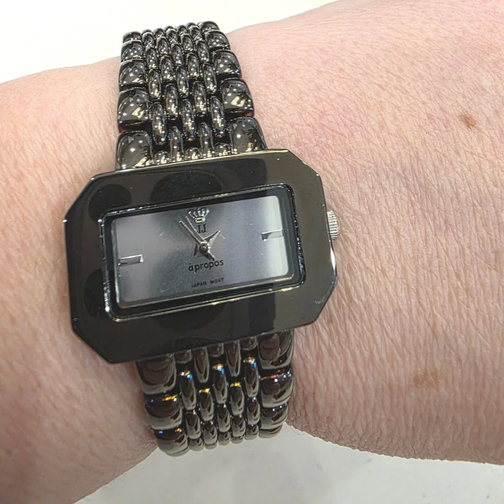 NEW Jules Jurgensen Chronometer Quartz‎  Watch Black Stainless Steel Bracelet